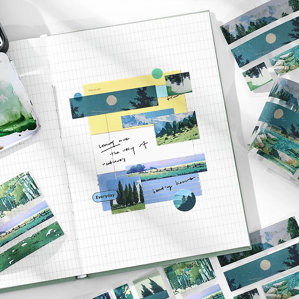 8packs/LOT Meeting Mountains and Seas series cute lovely retro decorative sticky label tape