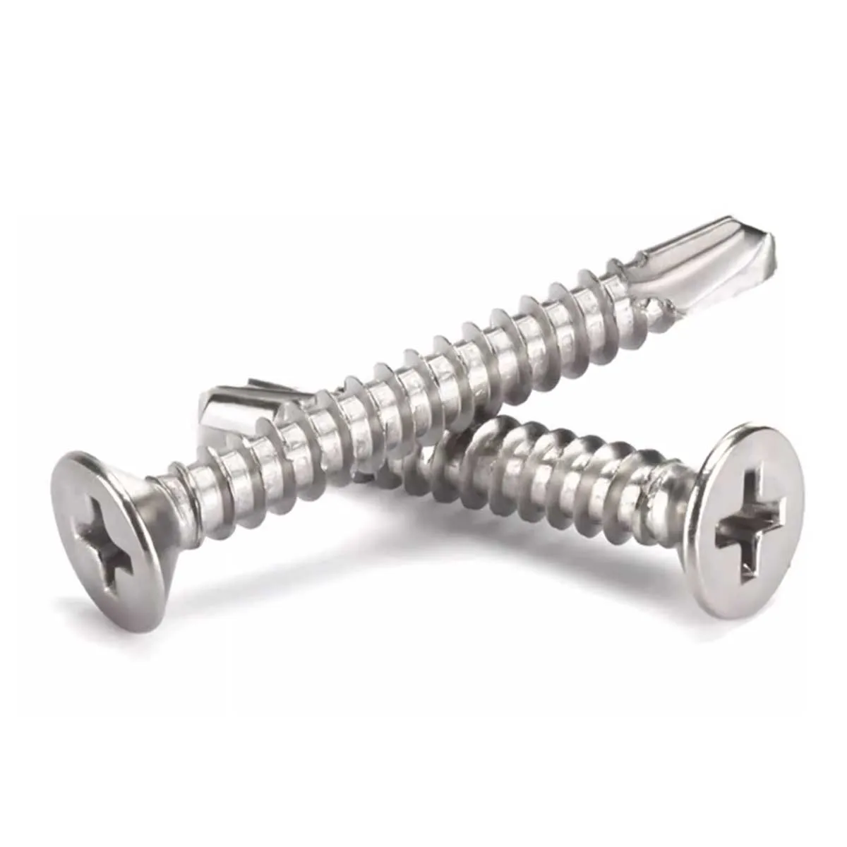 410 Sheet Metal Self-Tapping Screws 410 Stainless Steel Flat Head High-Strength Quick Self-Drilling Screws