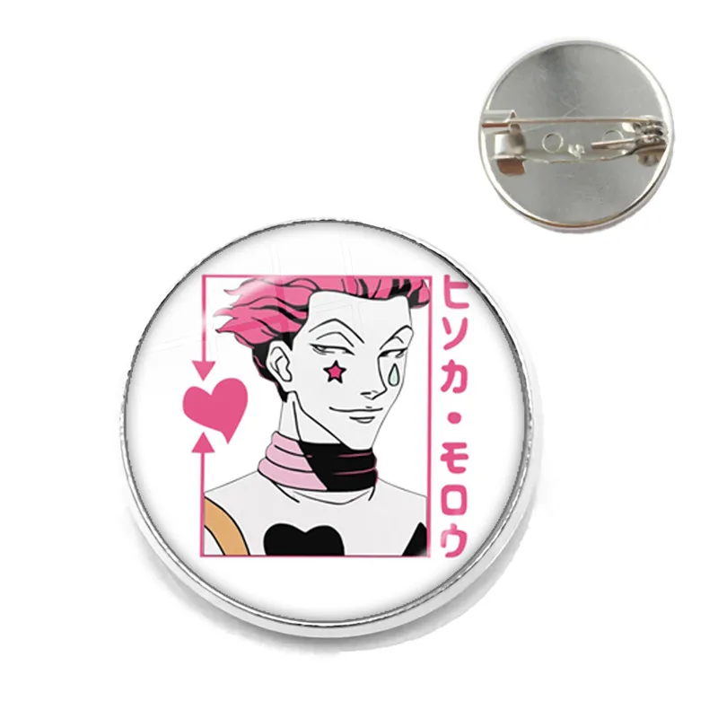 Anime Hunter x Hunter Hisoka Testing Glass Dome Pin Badge Cosplay Kurapika Killua Zoldyck GON·FREECSS Number Brooch Gift