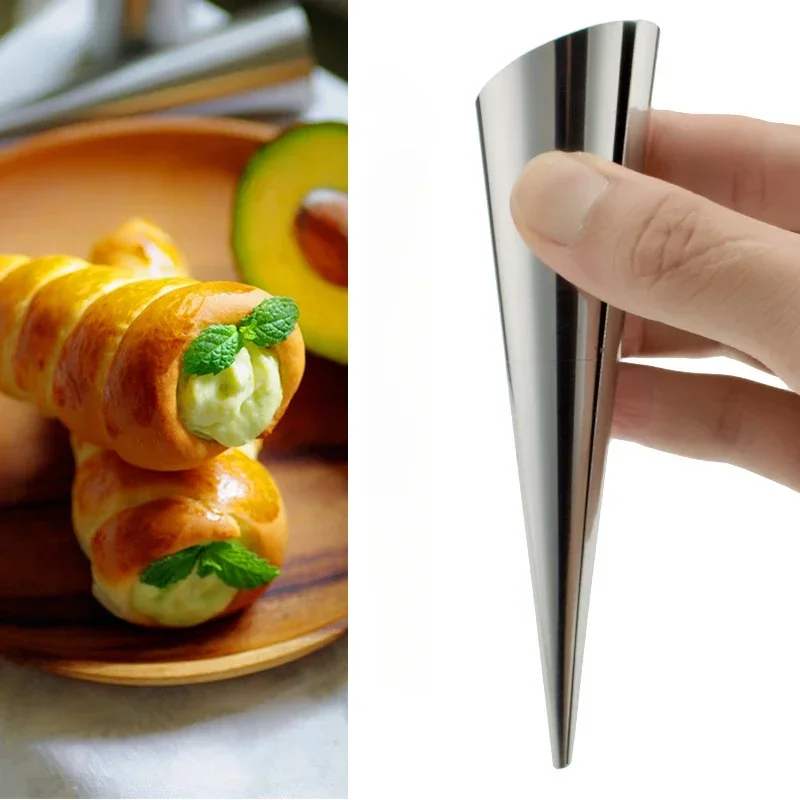 1pc Conical Tube Cone Roll Moulds Spiral Croissants Molds Cream Horn Mold Cuisine Pastry Baking Tools Kitchen Accessories