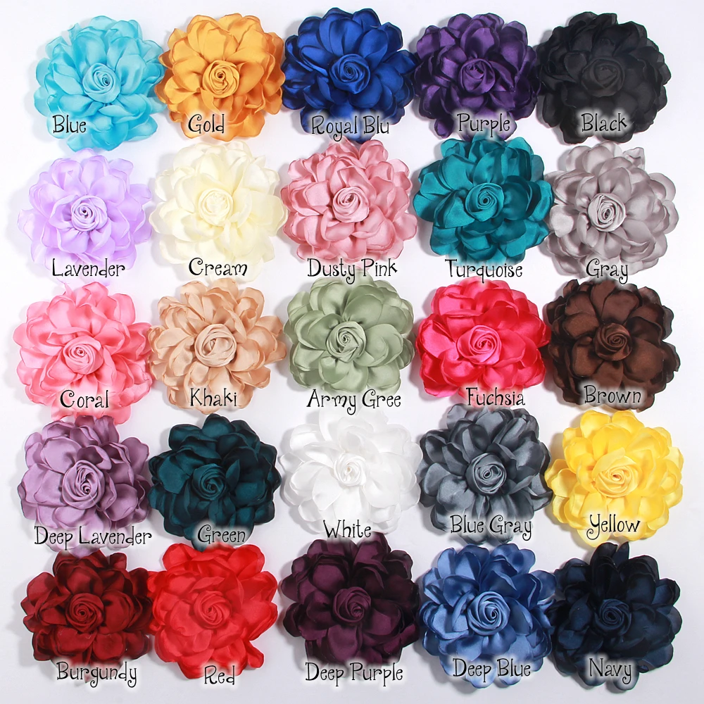 11CM Korean Satin Fabric Rose Flower Brooches for Women Elegant Corsage Scarf Buckle Shirt Collar Pins Fashion Jewelry Wedding