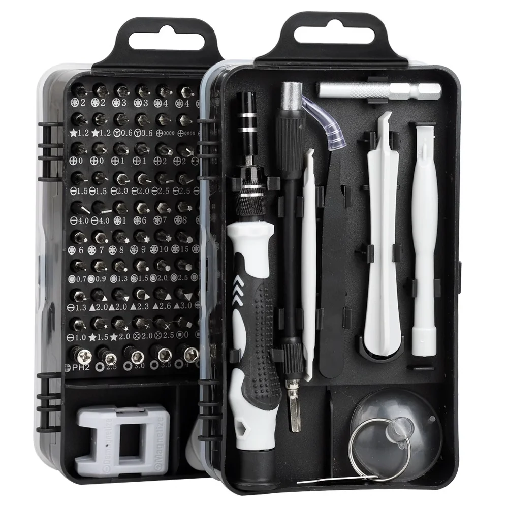 Multi purpose clock and mobile phone disassembly and repair screwdriver tool 115-in-1 screwdriver set