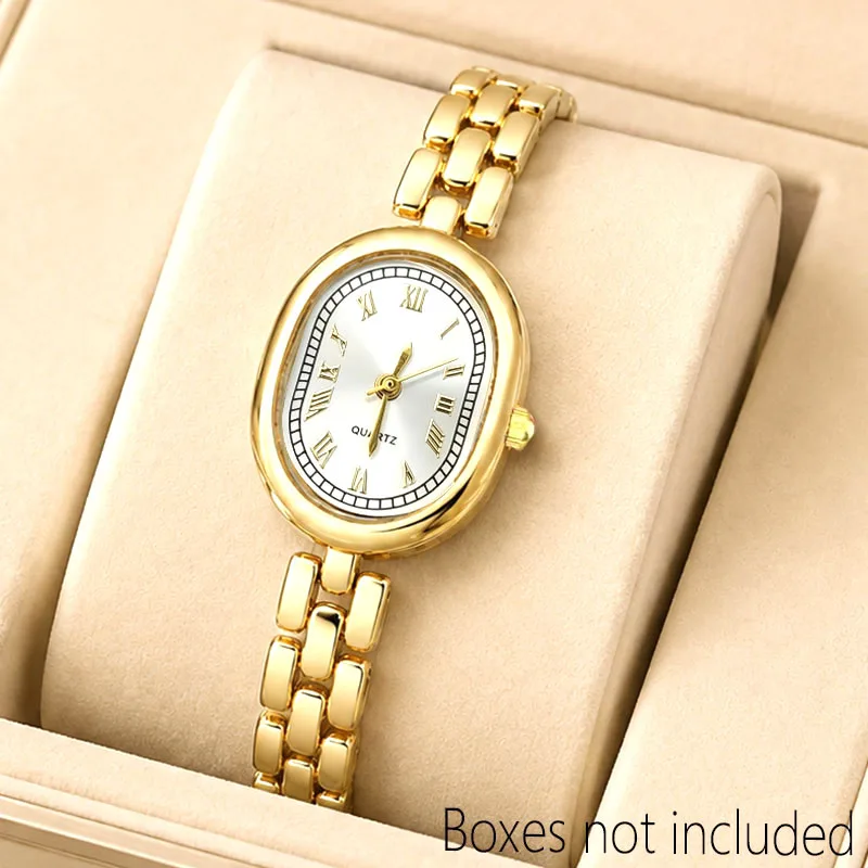 1Pc Oval-Shaped Women's Fashionable Quartz Wristwatch, Trendy Timepiece, Perfect Gift Choice for Birthdays, Christmas, Valentine's Day, Anniversaries, Mother's Day, Parties, Daily Wear, and Office Occasions