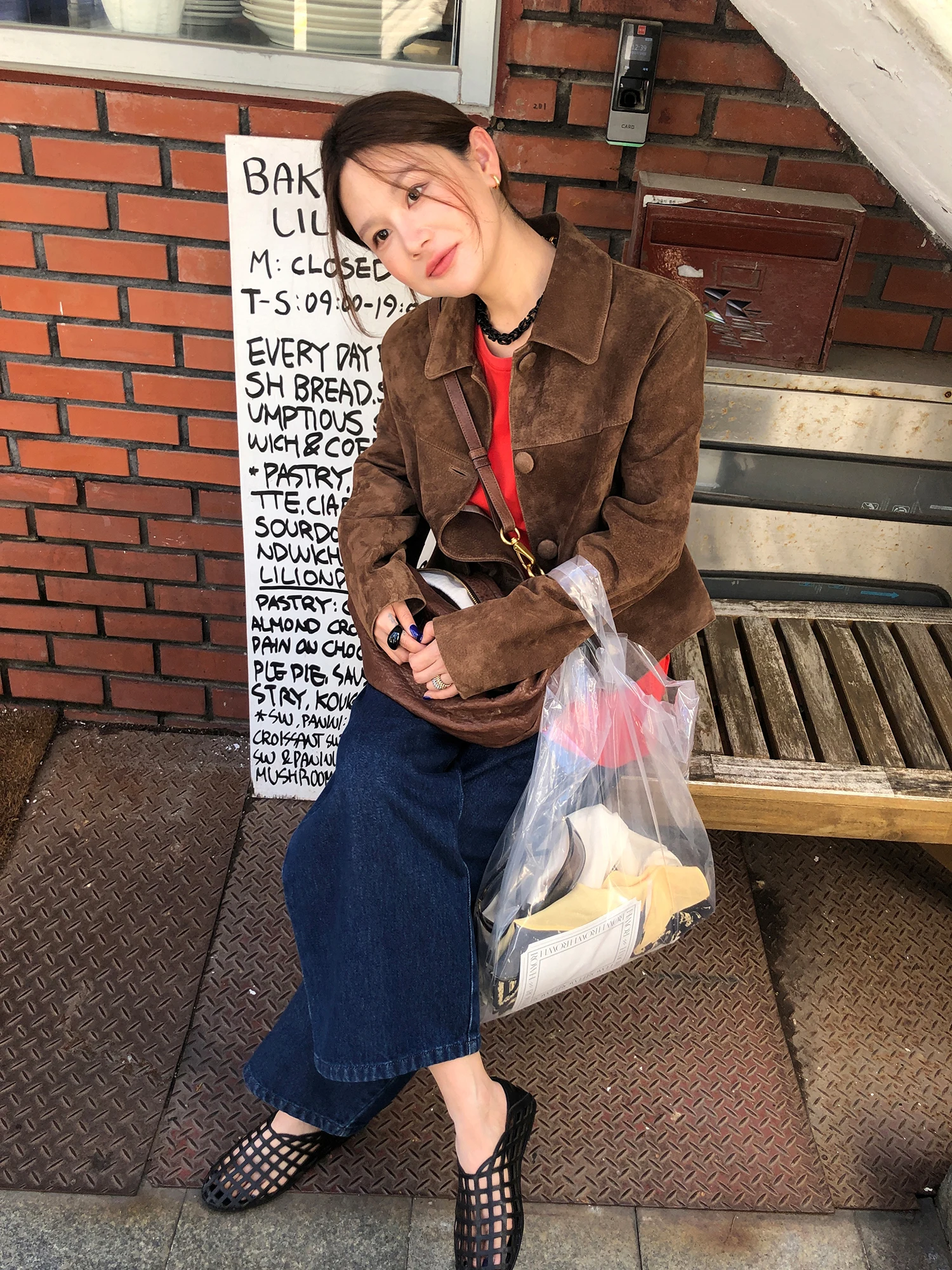 WXLSTUDIO Manteau court pour femme en cuir véritable et daim synthétique, col rabattable, écologique, en cuir de porc, manches longues