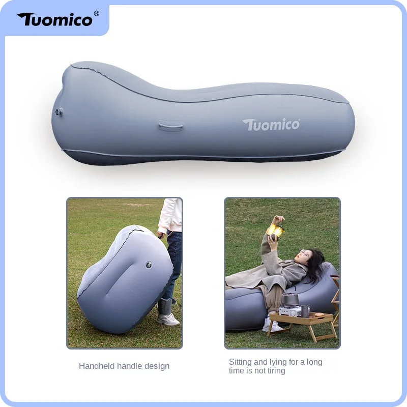 Imagem -04 - Exterior Automática Inflável Lounge Chair Portátil Air Cushion Bed Preguiçoso Single Home Lunch Break Camping