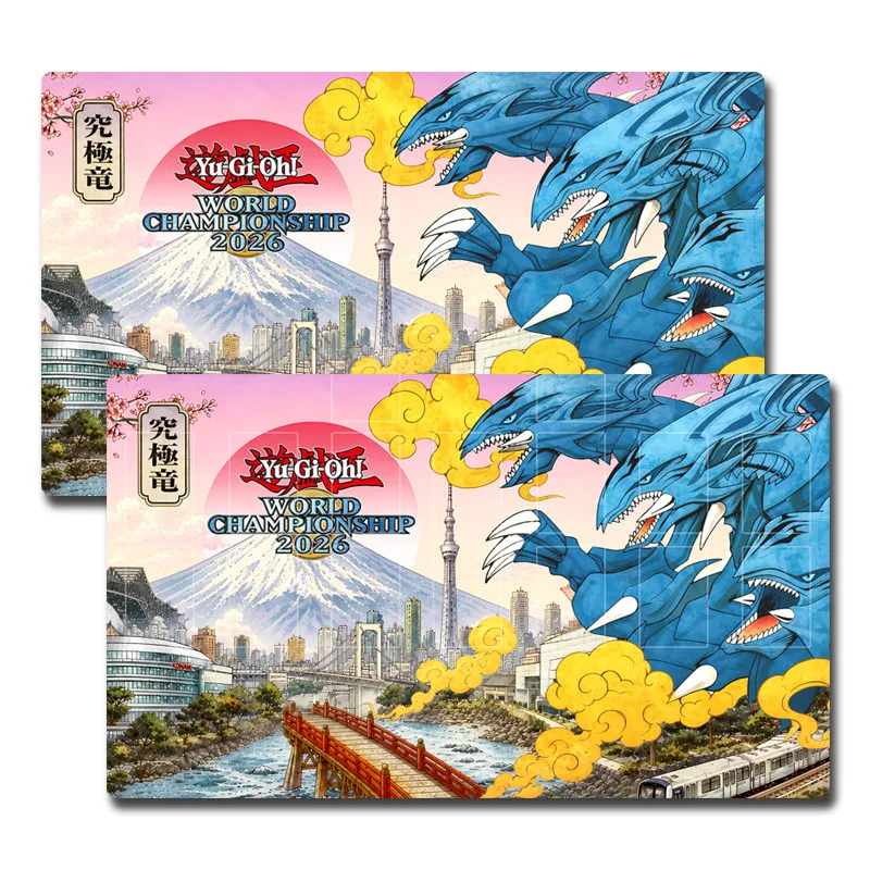 600x350mm Yu-Gi-Oh! Diy Ukiyo‑e Blue‑Eyes Ultimate Dragon World Championship 2026 Playmat 2mmseamless Edge Board Game Card Pad