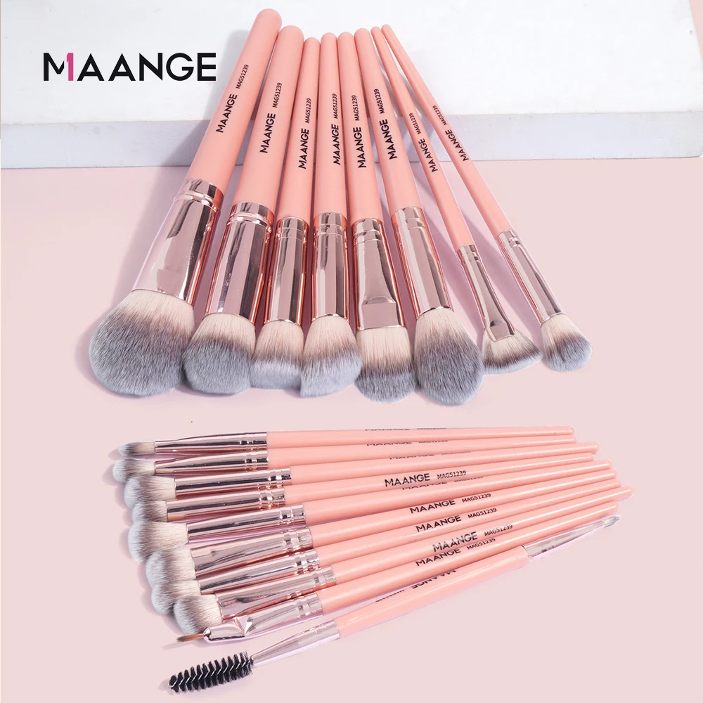 MAANGE Makeup Brushes Set 6-18Pcs Cosmetic Powder Eye Shadow Foundation Blush Blending Make Up Brush Professional Beauty Tools