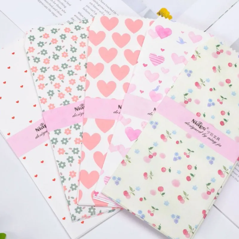 Lot de 100 papiers cadeaux pour étudiants, lettres à rayures, amour, pois, DIY bricolage, carte de vœux kawaii, enveloppe de message de bénédiction,