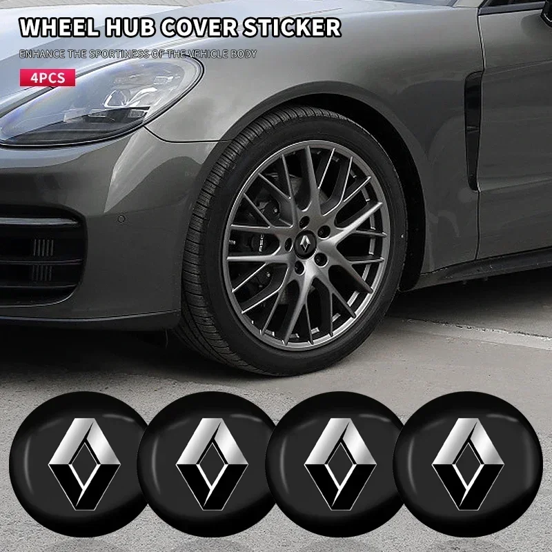 56mm Car Styling Wheel Center Cover Sticker Hub Cap For Renault Clio Koleos Megane 2 3 Espace QM6 Kadjar Captur Scenic Laguna