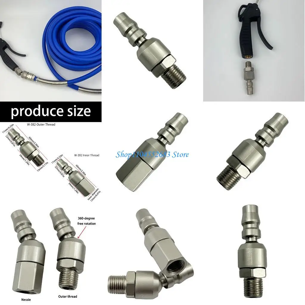 

Y6GD Leakproof Thread Air Quick Connector Universal 360 Rotation Carbon Steel