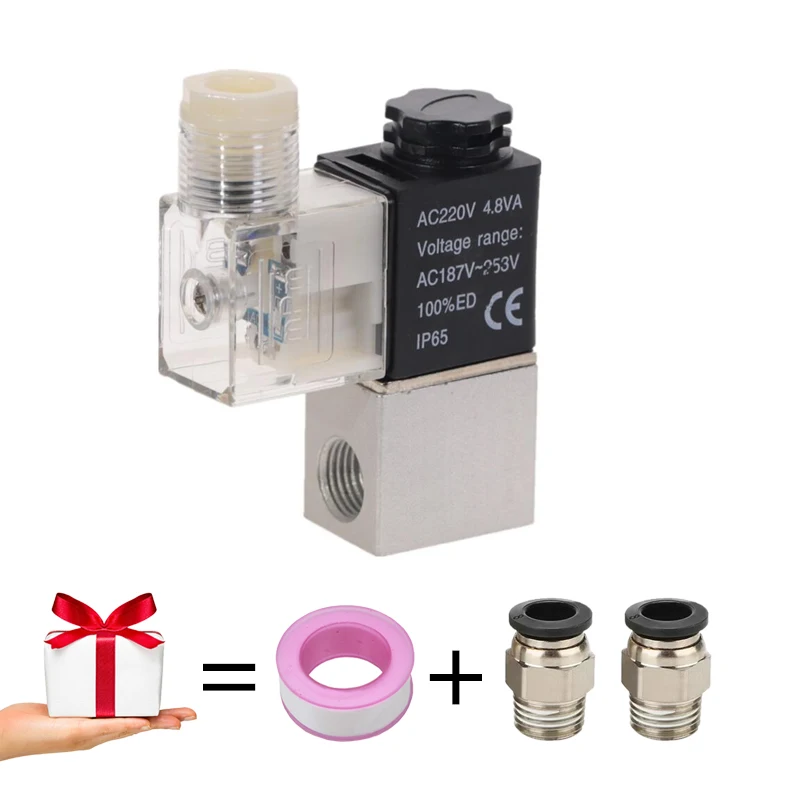 صمام لولبي Pneumatic Air Solenoid Valves 2 Position 2 Port 1/4\ الهواء المضغوط — تفصيل 1