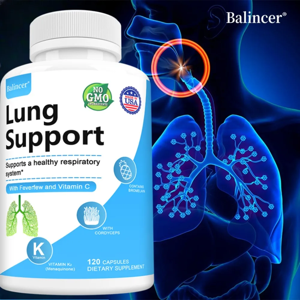 Lung Support Dietary Supplements Herbal Breathing Support Lung Health Lung Cleanse Formula Supplement for Bronchial System
