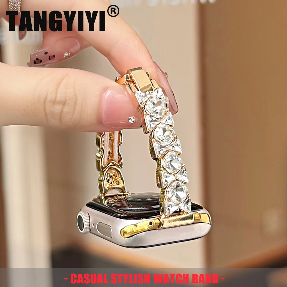 

Luxury Bow Diamond Bracelet Strap For Apple Watch Series S11/10/9/8/7/6/5/SE/Ultra 2 Watch Band iWatch 49/46/45/44/42/41/40/38mm