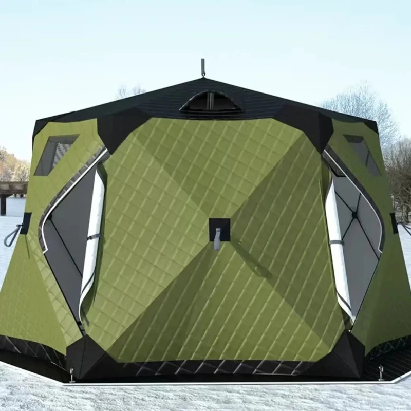 

Ice fishing tent thickened warm cold quick open winter fishing camping skiing portable