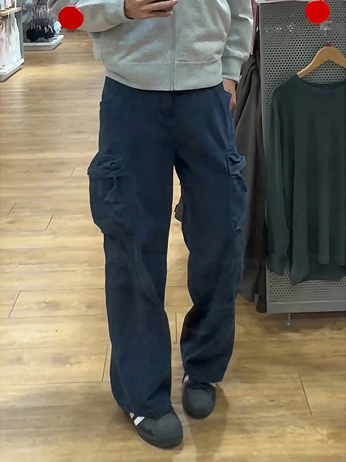 

Retro American Work Pants Men's Spring Multi-ket Logging Qui-Drng Straight Leg Wide Leg Micro Flare Pants