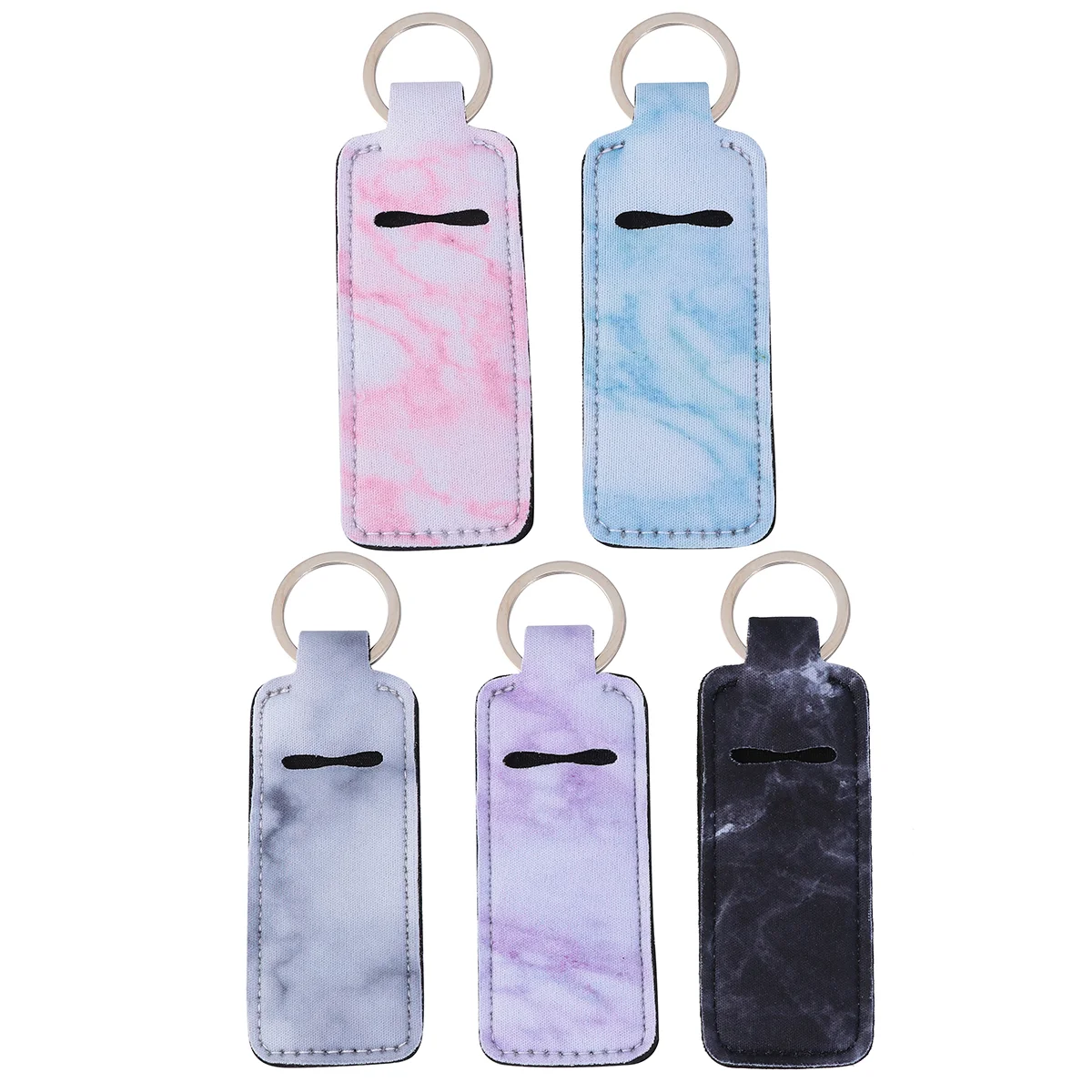 

5 Pcs Hand Bottle Set Keychain Design Cover Empty Refillable Handwashing Fluid Rectangle Protective