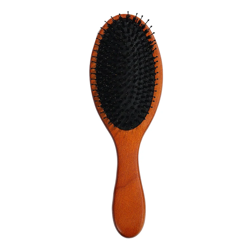 

Hair Brush Boar Bristle Massage Comb Anti-static Hair Scalp Paddle Brush Styling Detangling Straighten Brown Comb