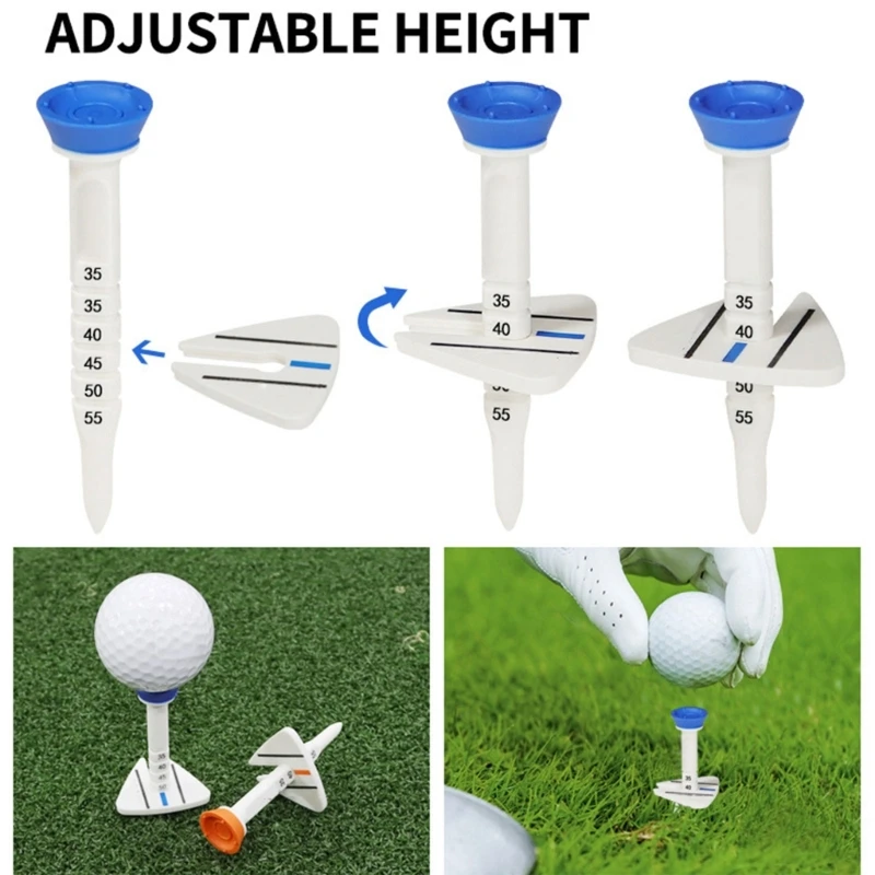 Plastic Golf Tees Step Down Golf Ball Holder Adjustable Height Golf Training Ball Tees Lightweight Golf Practice Tool