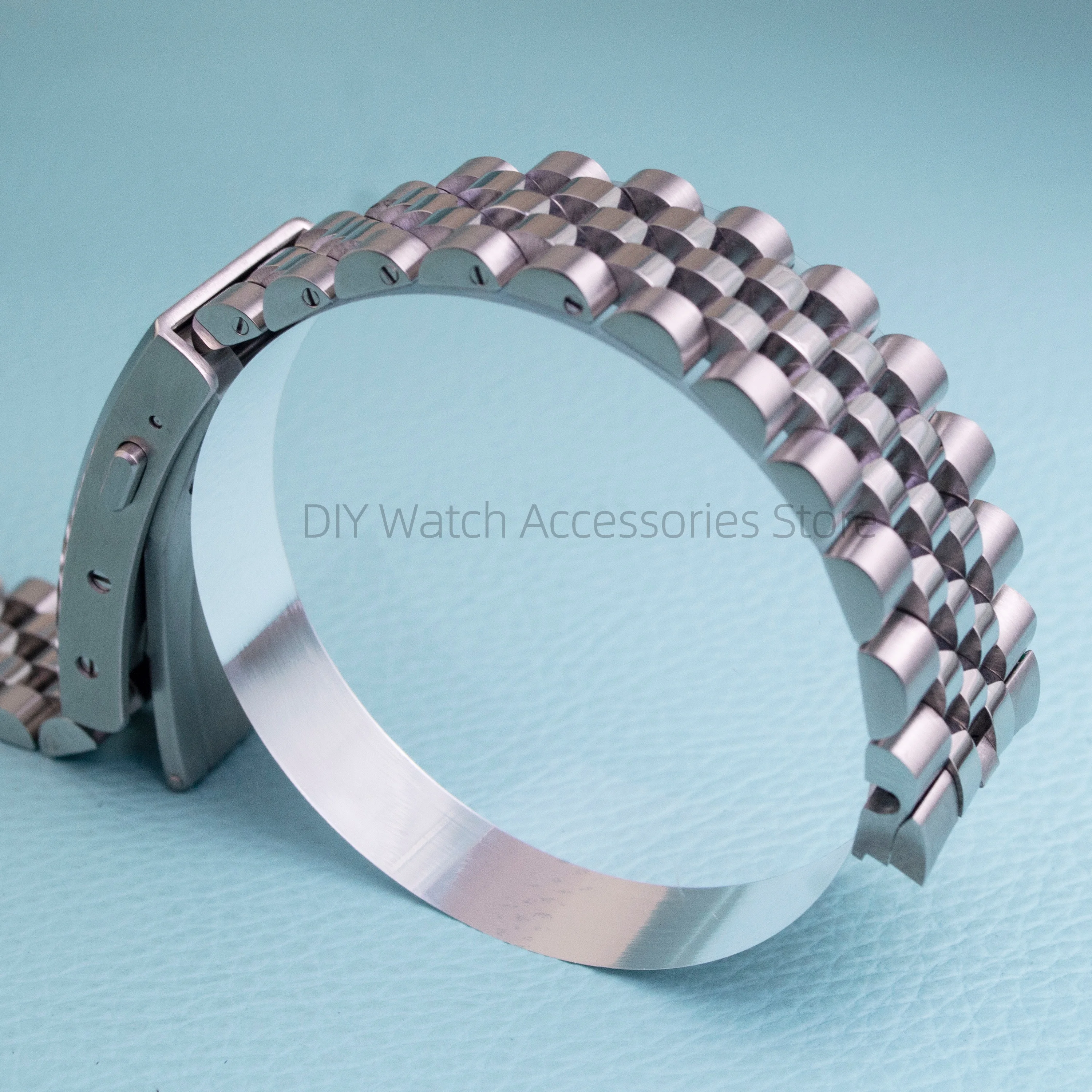 20mm Stainless Steel Watchband Bracelet For Datejust SUB Yacht-Master GMT Watch Band Silver Brushed Watchbands Curved End Strap