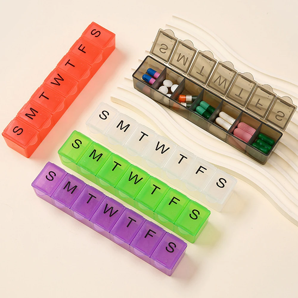 

1/2/3PCS Pill Organizer Large, Weekly Medicine Pill Organizers, 7 Day Pills Box Case Travel for Big Vitamin Supplements Fish Oil