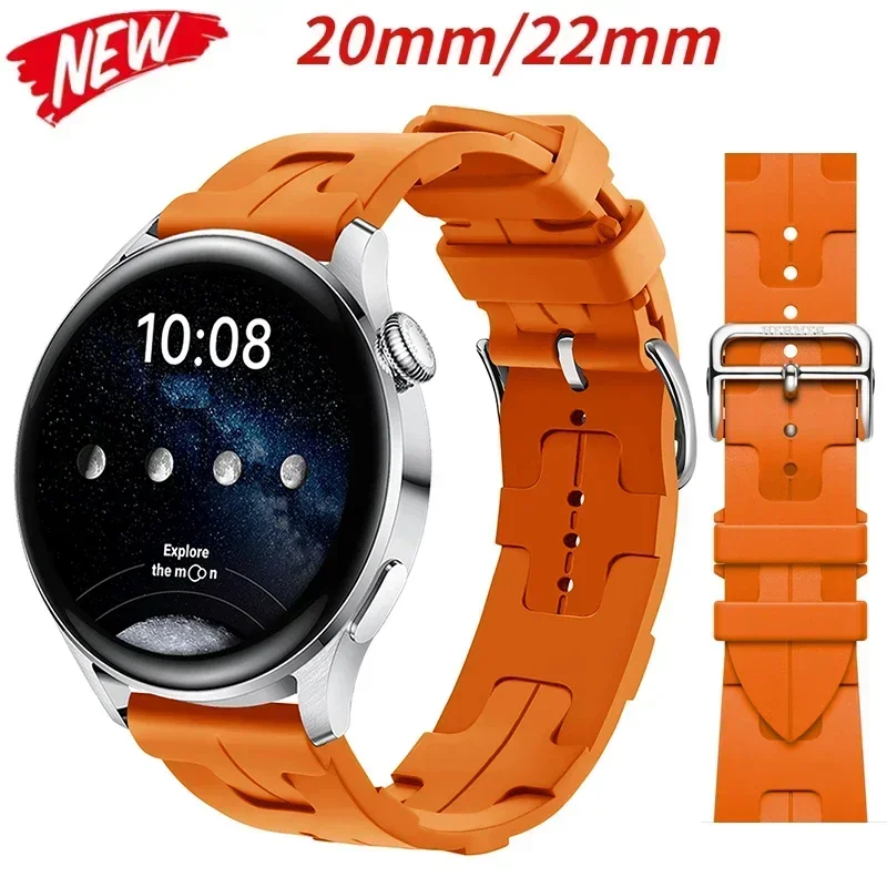 갤럭시 시계 7/FE/5/pro/6/4/클래식/3/액티브 2/기어 s3 20mm 22mm 시계 팔찌 화웨이 시계 GT/5/4/3/2 스트랩용 실리콘 밴드