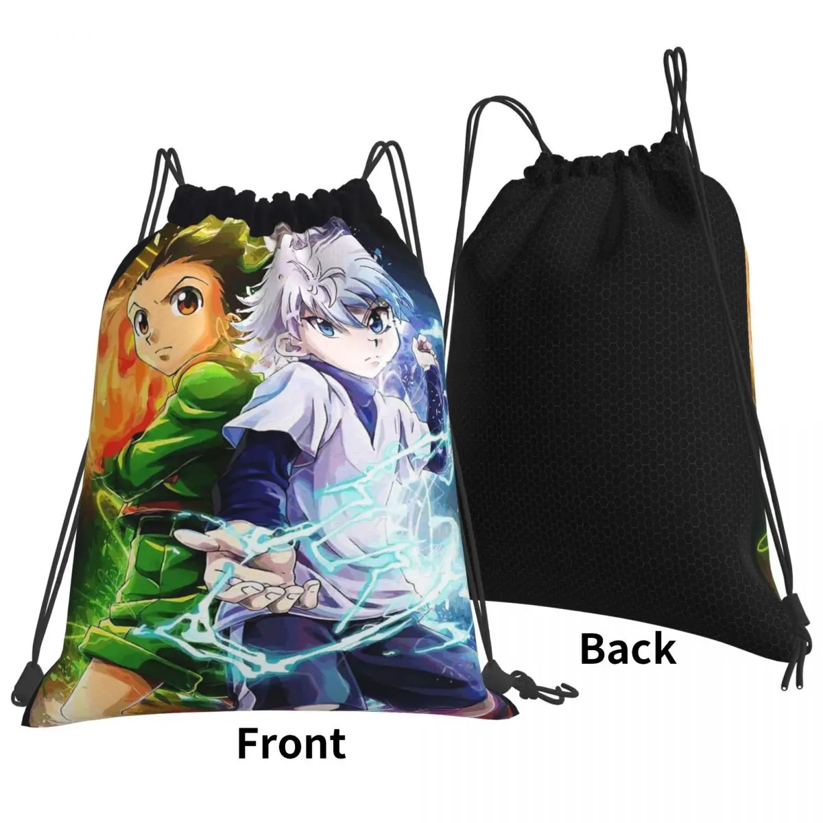Anime Hunter X Hunter Backpacks Portable Drawstring Bags Sports Bag Book Bags for Travel Students