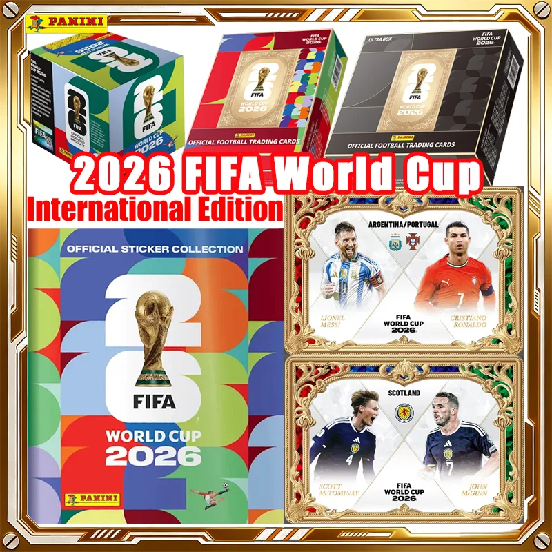 Cartes de football Panini FIFA Coupe du Monde 2026 Édition Internationale Autocollant Authentique Jouet Cadeau d'Anniversaire pour Homme