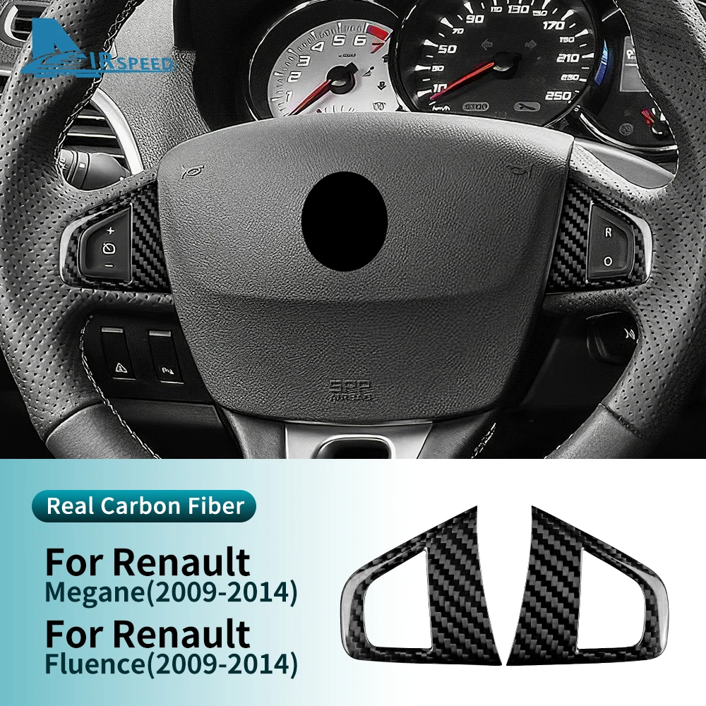 

For Renault Fluence Megane RS 2009 2010 2011 2012 2013 2014 Real Dry Hard Carbon Fiber Sticker LHD RHD Car Steering Wheel Button