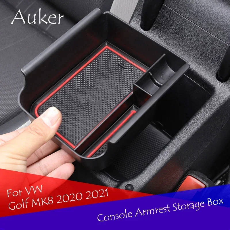 Car Interior Decoration Console Armrest Container Storage Box Refit Accessories Styling For VW Golf 8 MK8 2020-2024