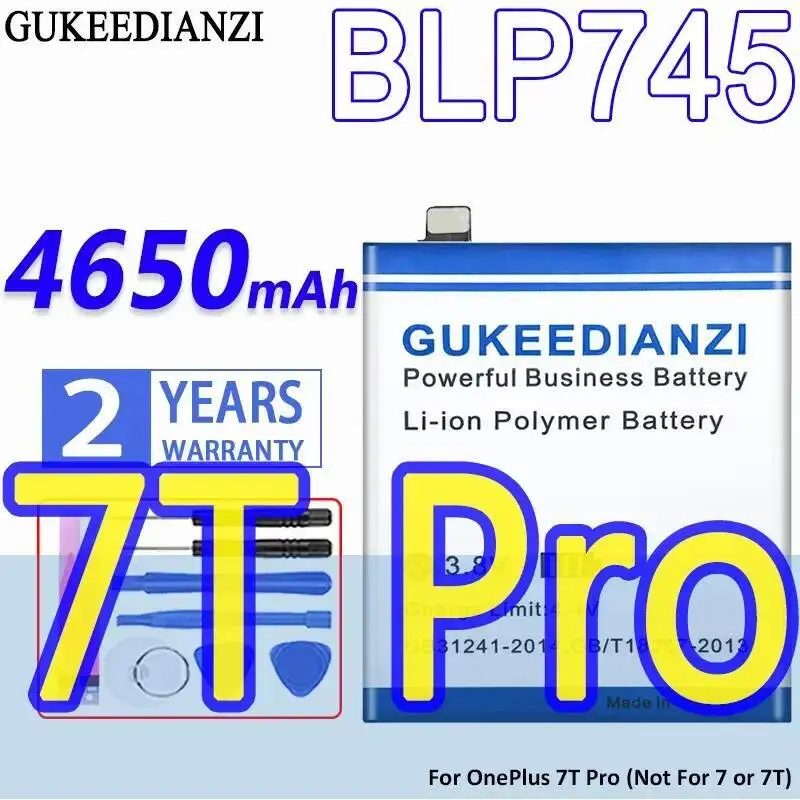 

Safe Mobile Phone Battery For Oneplus 7T Pro Not 7 OR BLP745 High Performance 4650Mah