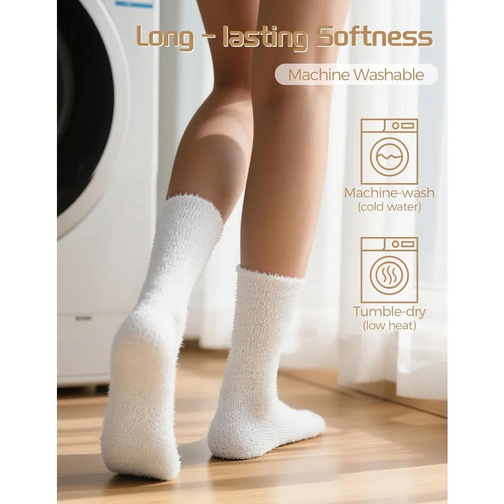 هدايا دافئة ومريحة للنساء، أدوات تخزين، جوارب نوم من القطيفة الغامضة - نسيج ناعم ودافئ