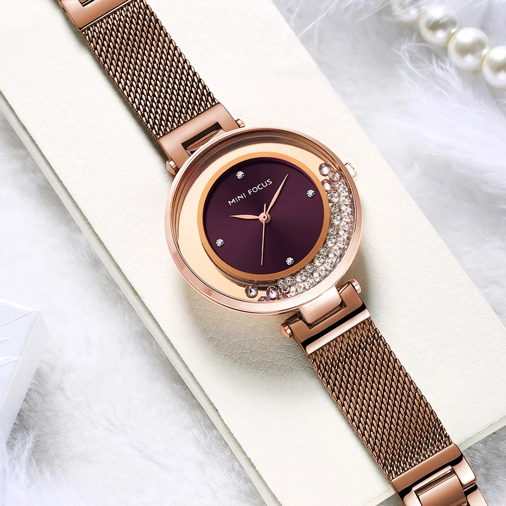 MINI FOCUS Women Watches Creative Dial Luxury Watch Woman Quartz Waterproof Women's Wristwatch Fashion Ladies Clock
