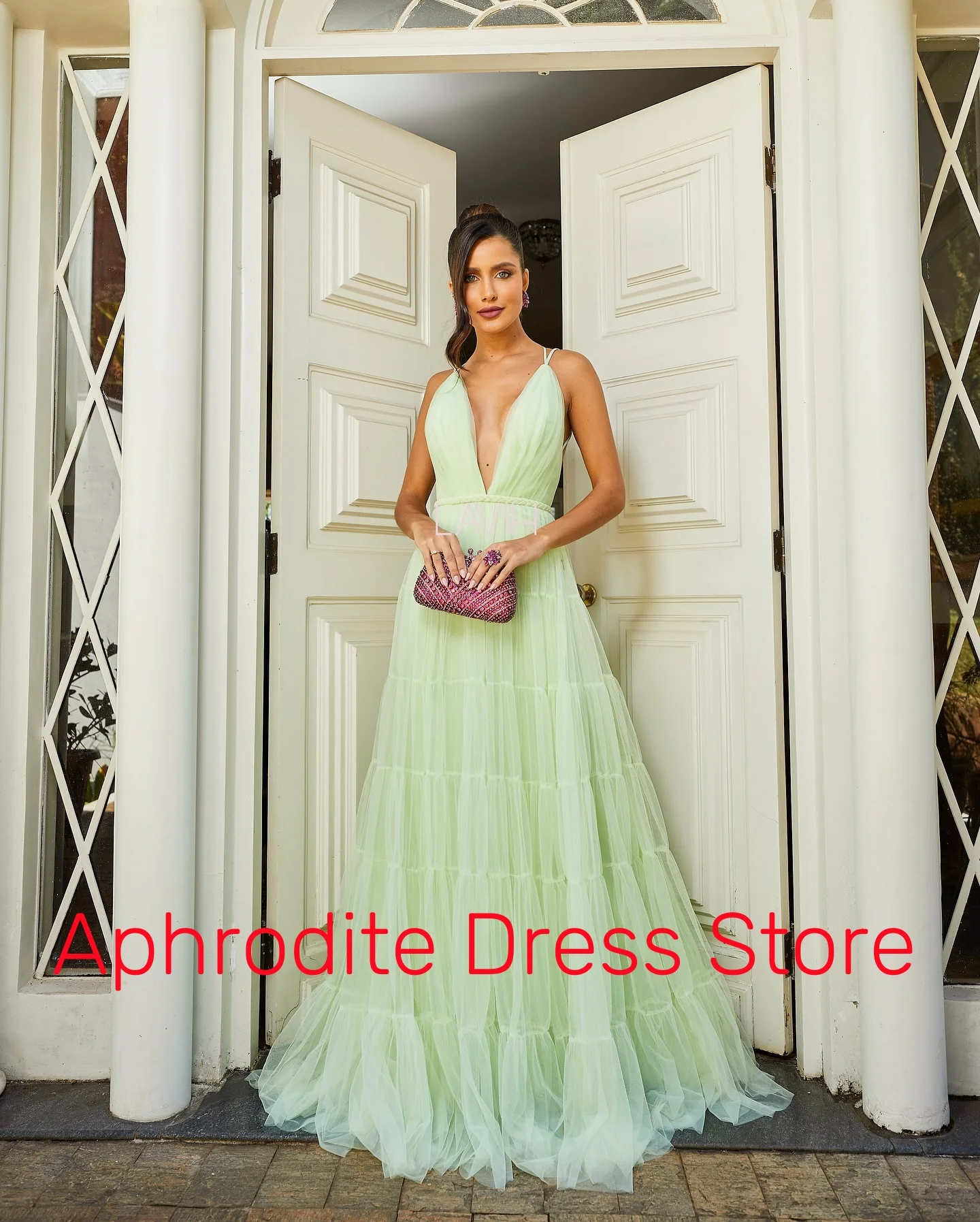 ที่กําหนดเองคุณภาพสูง Organza ชุดราตรีเซ็กซี่แขนกุดเปิดกลับ Celebrity Gowns ขนาดที่กําหนดเองพรหมชุด