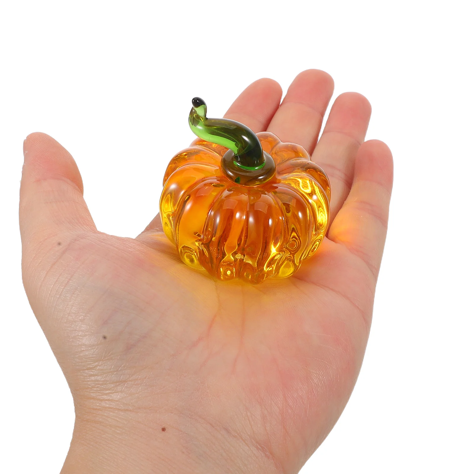 

4Pcs Crystal Pumpkin Decoration - Mini Delicate Pumpkin Ornament for Thanksgiving and Halloween Home Decor Table Centerpiece