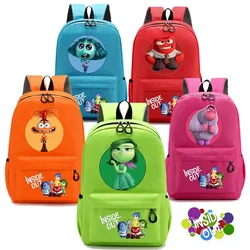 Disney Inside Out 2 School Bag Cartoon Anime Kid Boy Girl Knapsack Teenager Printed Backpack Student Book Bag Rucksack Children