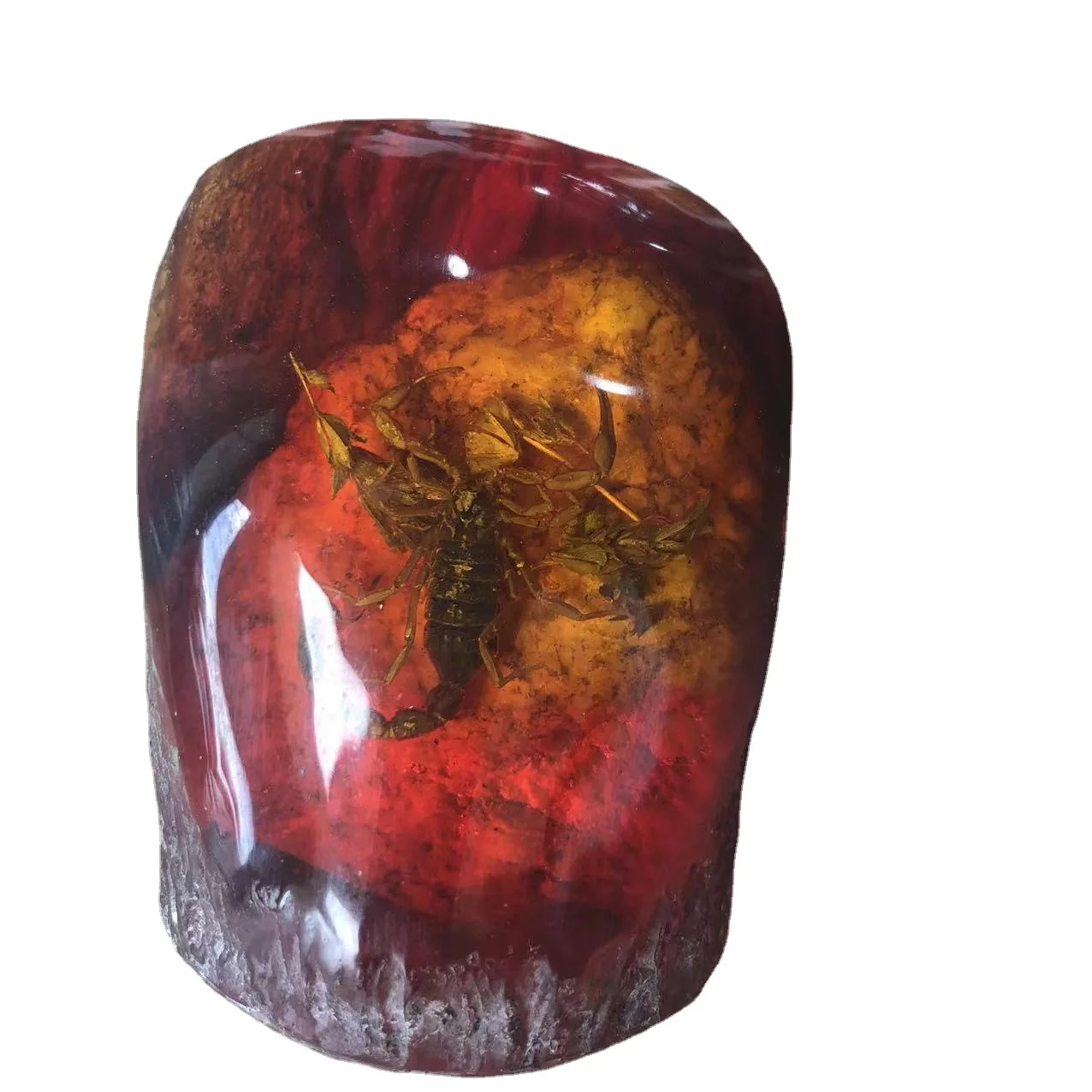 Antique crafts resin amber with insects scorpion cicada crab butterfly insect specimen stump ornaments