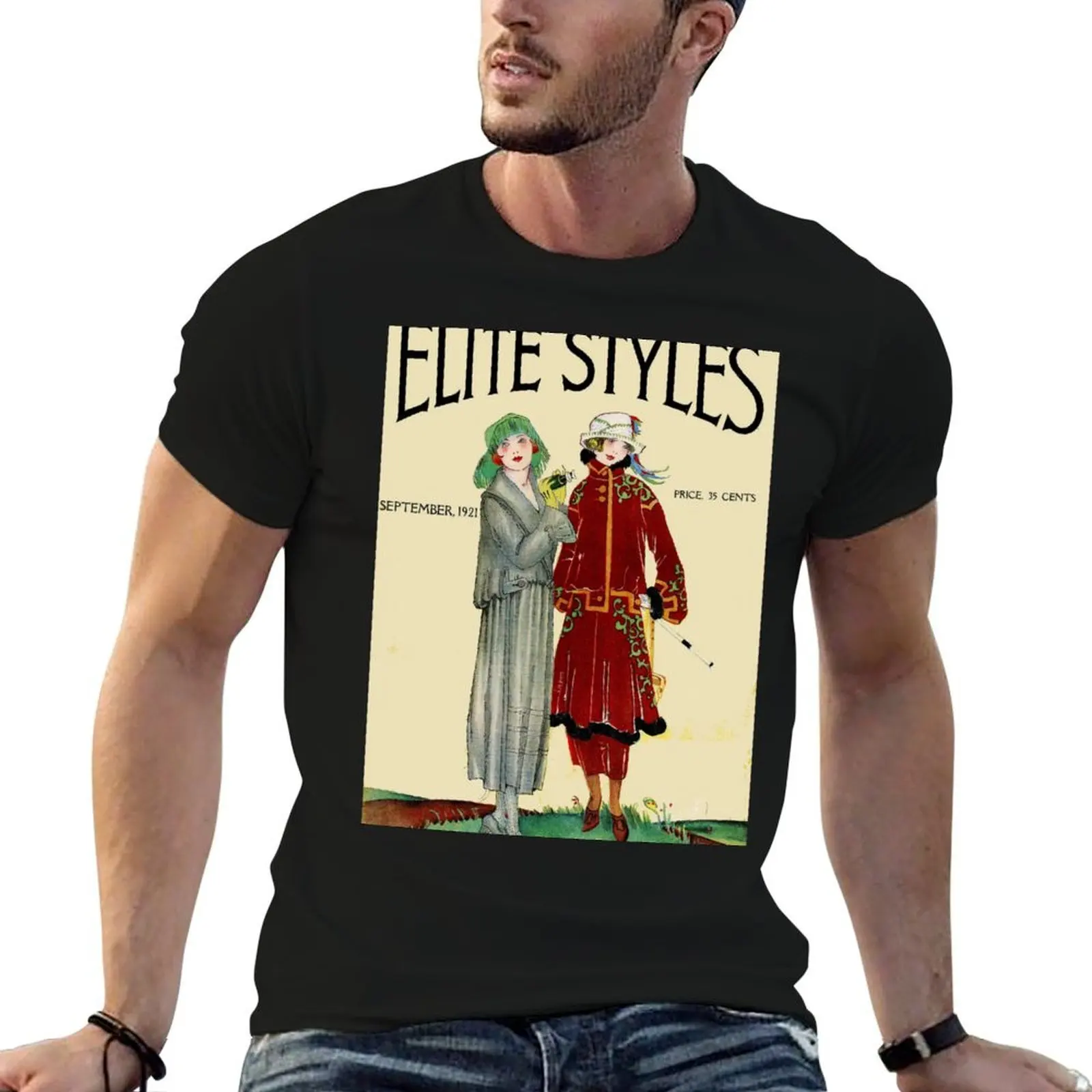 ELITE STYLES : Vintage 1921 Magazine Advertising Print T-Shirt Luxury man custom shirt big and tall t shirts for men