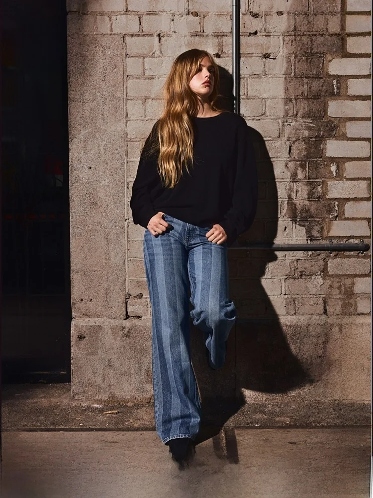 

High Waist Wide Leg Jeans Women's Summer Fashion Casual Cotton Denim High Waist Comfortable Fit Straight Leg Jeans