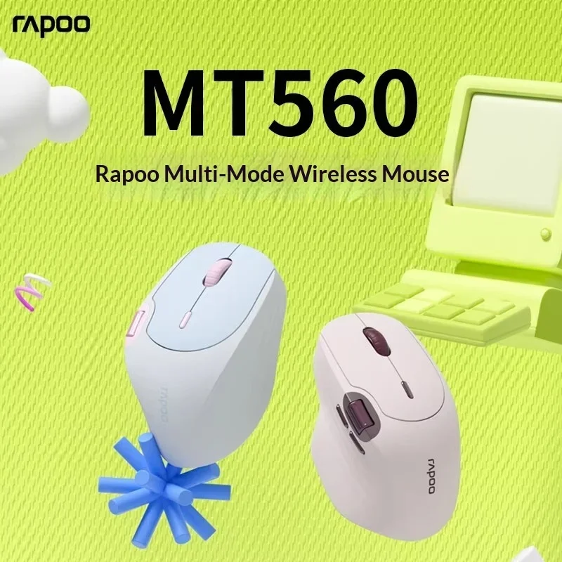 Rapoo MT560 Mouse Ergonomic Hall Effect Magnetic Side Scroll Wheel PixArt PAW3220 Optical Sensor Wireless Gamer Mouse