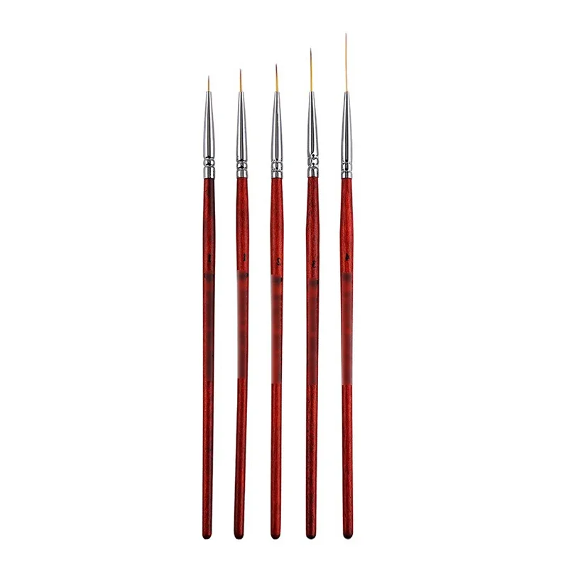 1pc French Stripe Nail Art Liner Brush Drawing Pattern 3D Tips Line 6mm/9mm/12mm/18mm/24mm Manicure Painting Pen Fiber Wool Head