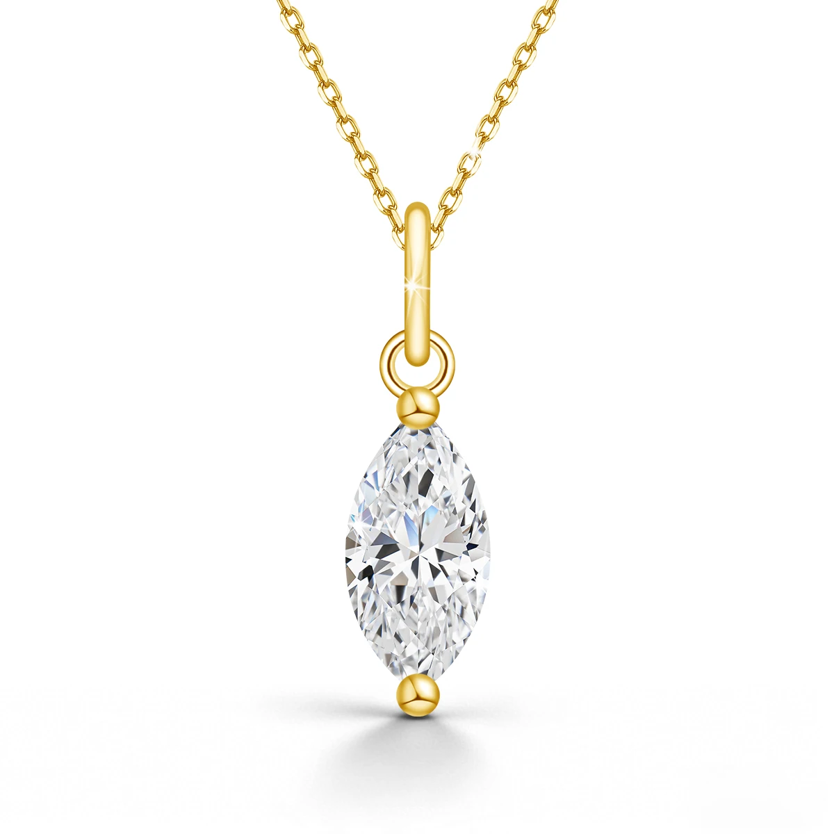 

Solitaire Marquise Moissanite Pendant Necklace for Women 925 Silver Clavicle Chain Wedding Party Exquisite Engagement Jewelry