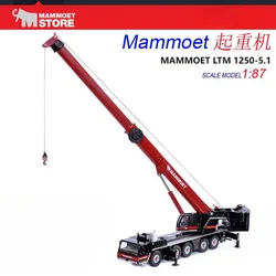 Collectible Model Mammoet 1:87 Scale LTM 1250-5.1 Mobile Crane Construction Vehicle Engineering Machinery Diecast Toy Model Gift