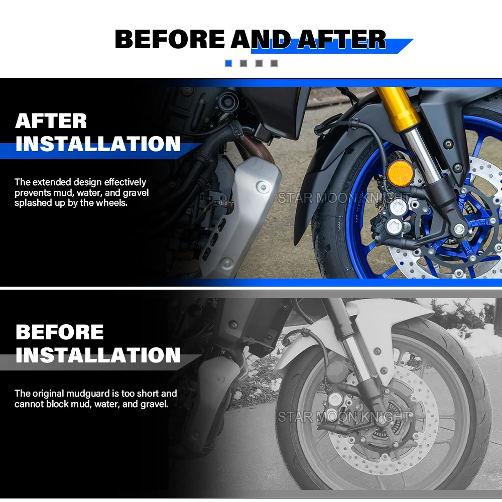 For Yamaha Tracer 7 / GT 2025 2026, For MT-07 MT 07 MT07 2025+ Front Mudguard Extension 155mm Motorcycle ABS Fender Splash Guard