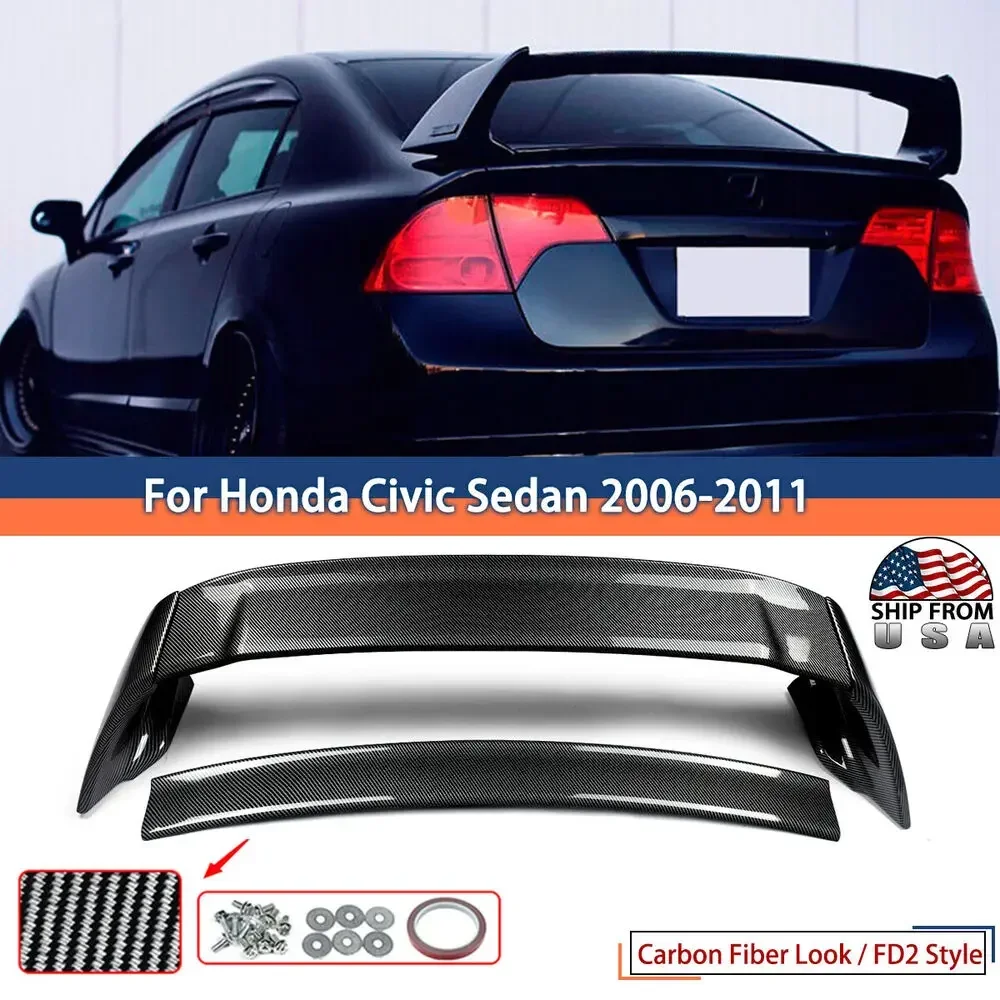 

Mugen Carbon FD2 Style Rear Trunk Spoiler Wing For Honda Civic 2006-11 4DR Sedan