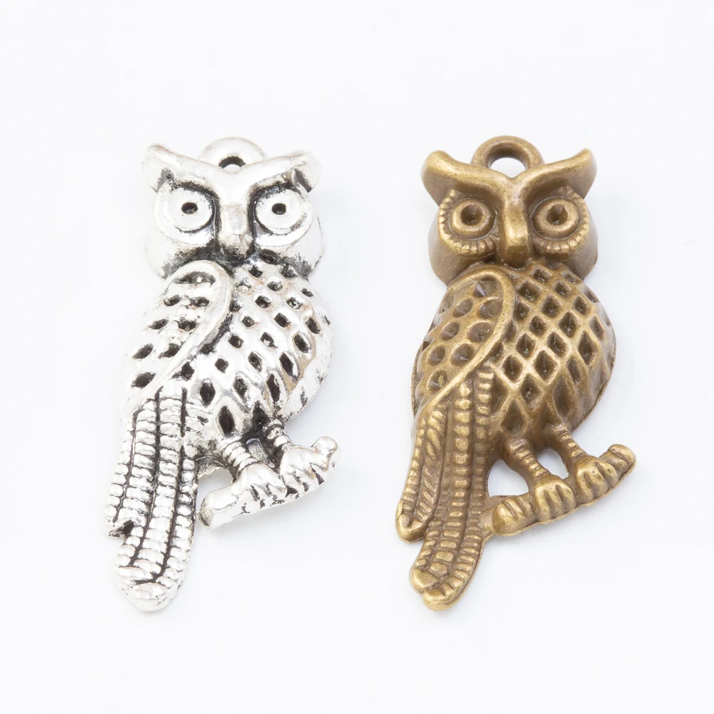 22pieces (owl) vintage zinc alloy charm metal pendant DIY jewelry discovery making accessories 024