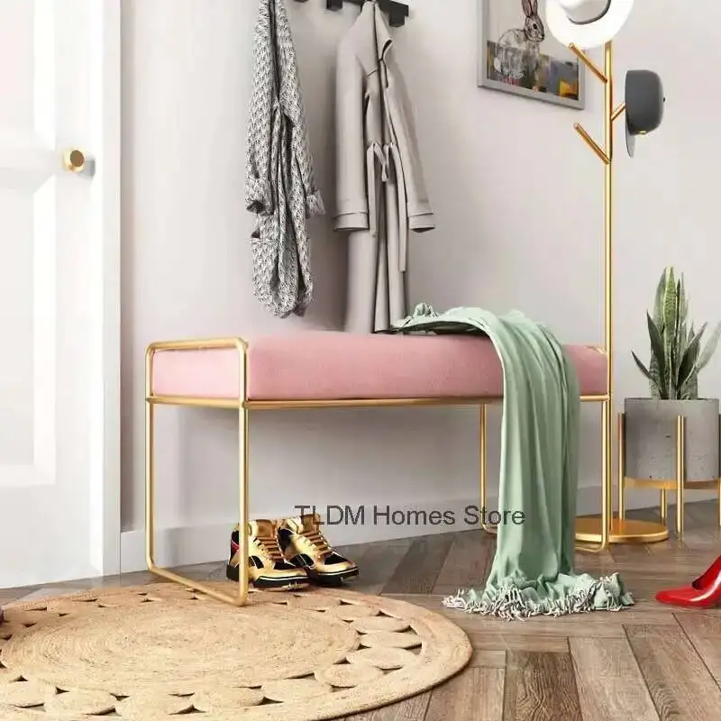 

Home Doorway Stool Shoe Shoes Changing Nordic Sofa Bench Makeup Stool Light Luxury Long Dressing Bed End Stool