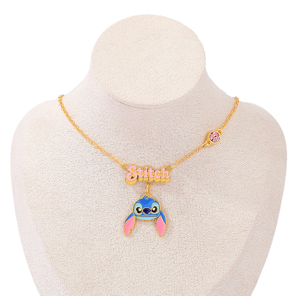 

Disney Fashion Cartoon Cute Big Ear Stitch Couple Necklace Personalized Hip Hop Pendant Sweater Neck Chain