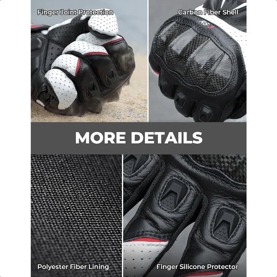 قفازات جلد الغنم للدراجات النارية للرجال قفازات واقية للدراجات النارية للدراجات النارية موتوكروس الترابية دراجة دراجة سباق ATV U #3
