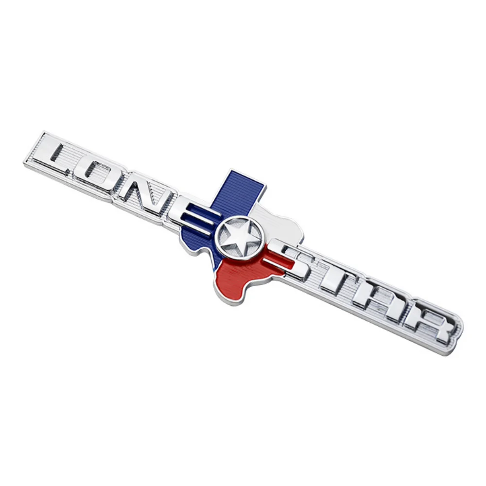 Chrome TEXAS LONESTAR Emblem Car Front Grille Badge for Ram Silverado Titan Tahoe Sierra Tundra Cherokee Wrangler F150 250 350