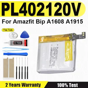Bilashmart 3.8V 200mAh PL402120V Brand BackShell Polymer Lithium Ion Battery Amazfit Bip A1608 + Free Tools